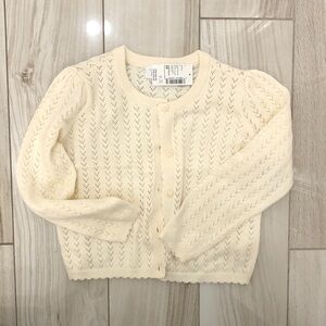 The Children's Place Cream Pointelle Button-Front Cardigan